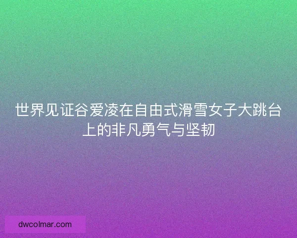 世界见证谷爱凌在自由式滑雪女子大跳台上的非凡勇气与坚韧