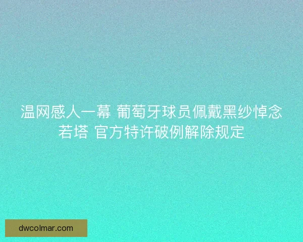 温网感人一幕 葡萄牙球员佩戴黑纱悼念若塔 官方特许破例解除规定