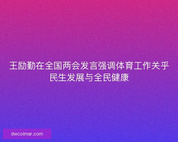王励勤在全国两会发言强调体育工作关乎民生发展与全民健康