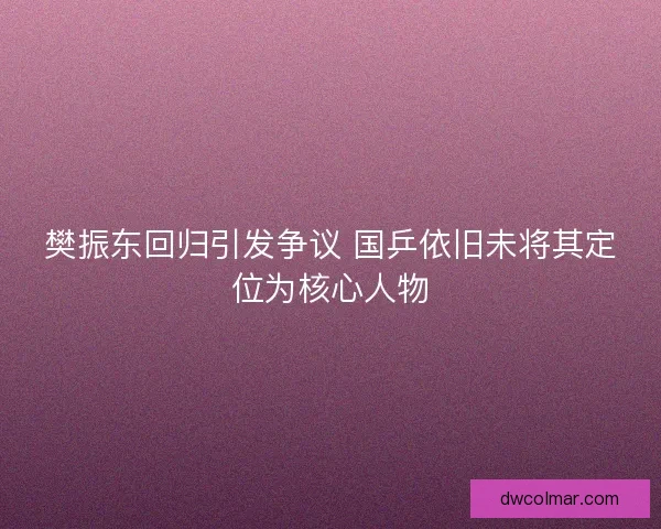 樊振东回归引发争议 国乒依旧未将其定位为核心人物