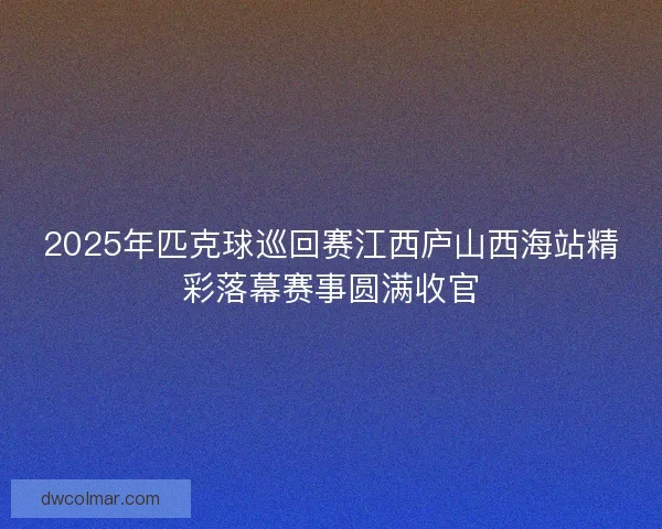 2025年匹克球巡回赛江西庐山西海站精彩落幕赛事圆满收官